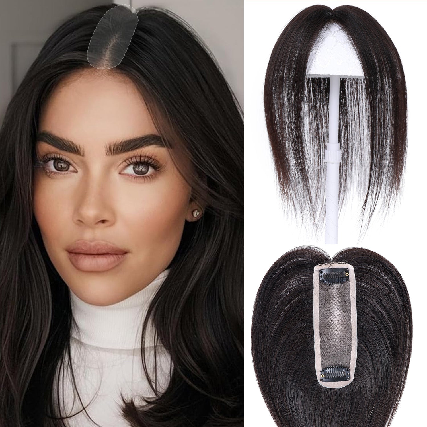 قطعة "ريتش كوكو" (RICH COCO) كيرلي لتغطية أعلى الرأس – قاعدة فروة رأس طبيعية، مقاس 4*13 سم.