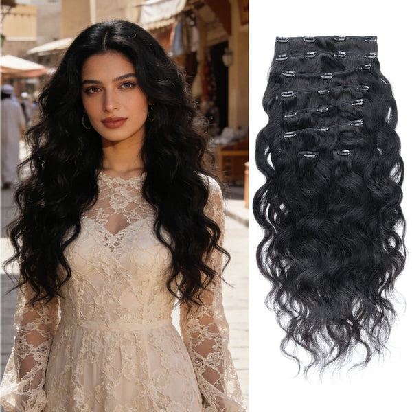 طقم وصلات شعر "ريتش كوكو" (RICH COCO) كليبس 8 قطع – طقم كامل للرأس، اندماج طبيعي ومظهر متناسق.