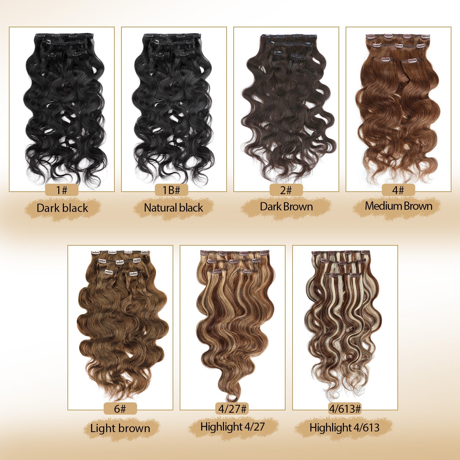 وصلات شعر بمشابك - تموجات شعر