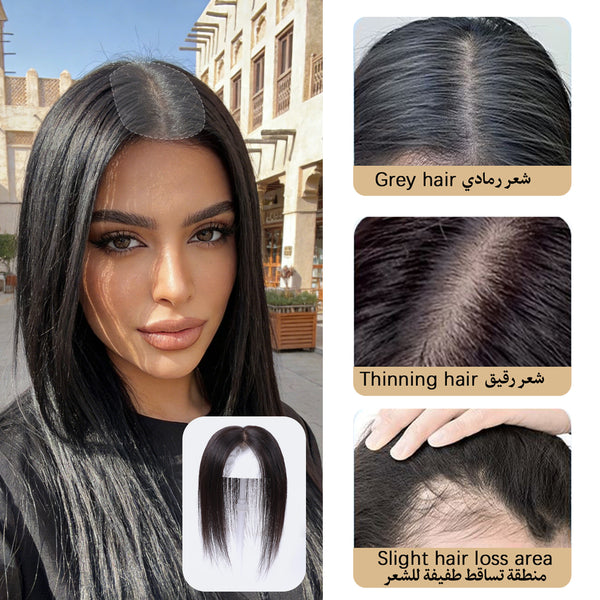 قطعة "ريتش كوكو" (RICH COCO) طبيعية لتغطية أعلى الرأس – قاعدة فروة رأس واقعية، متوفرة بمقاسات متعددة.