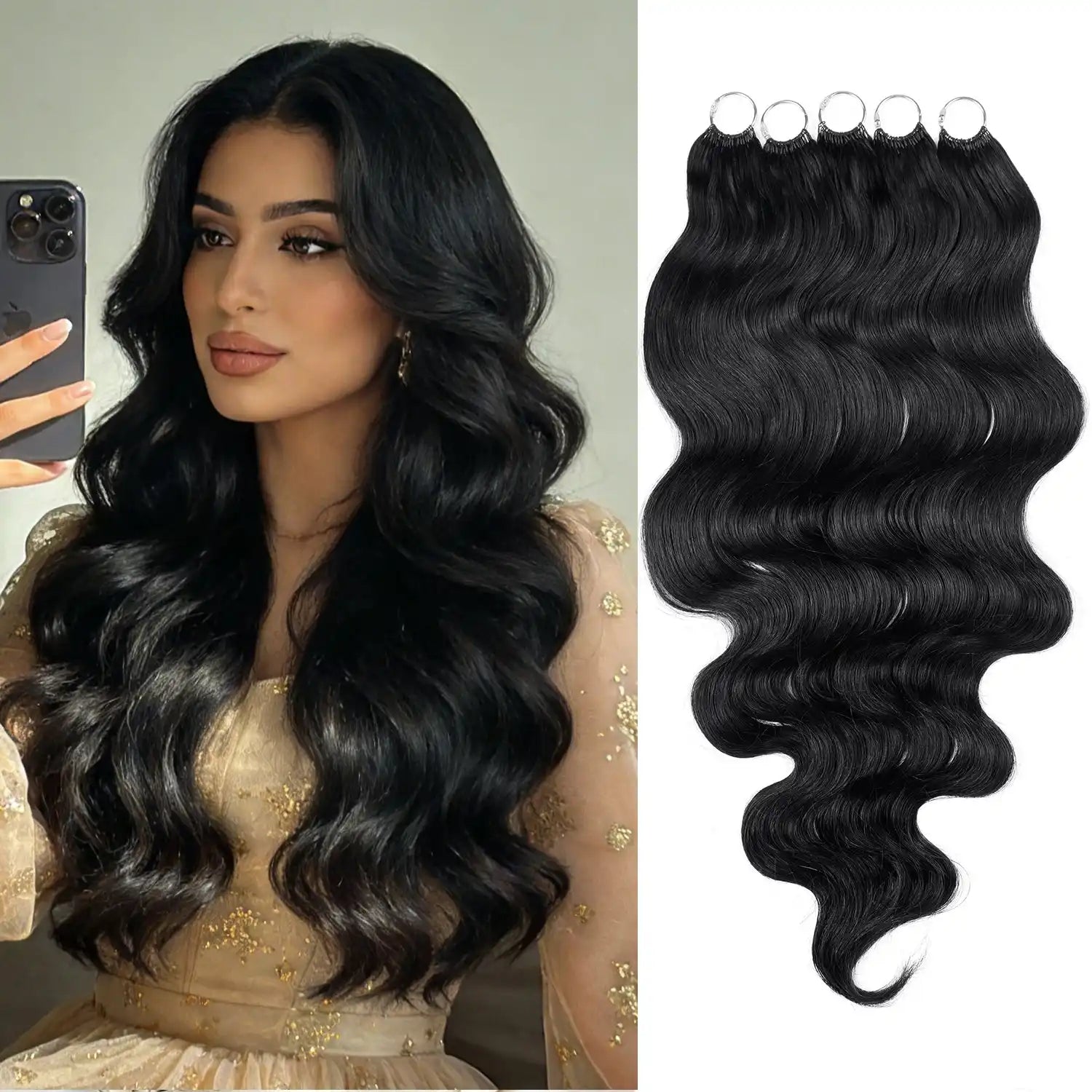 وصلة شعر ريش "ريتش كوكو" (RICH COCO) طبيعي 100% ويفي قصة الريشة (Feather Cut) – ألياف صناعية خفيفة الوزن، لون بني جذاب 