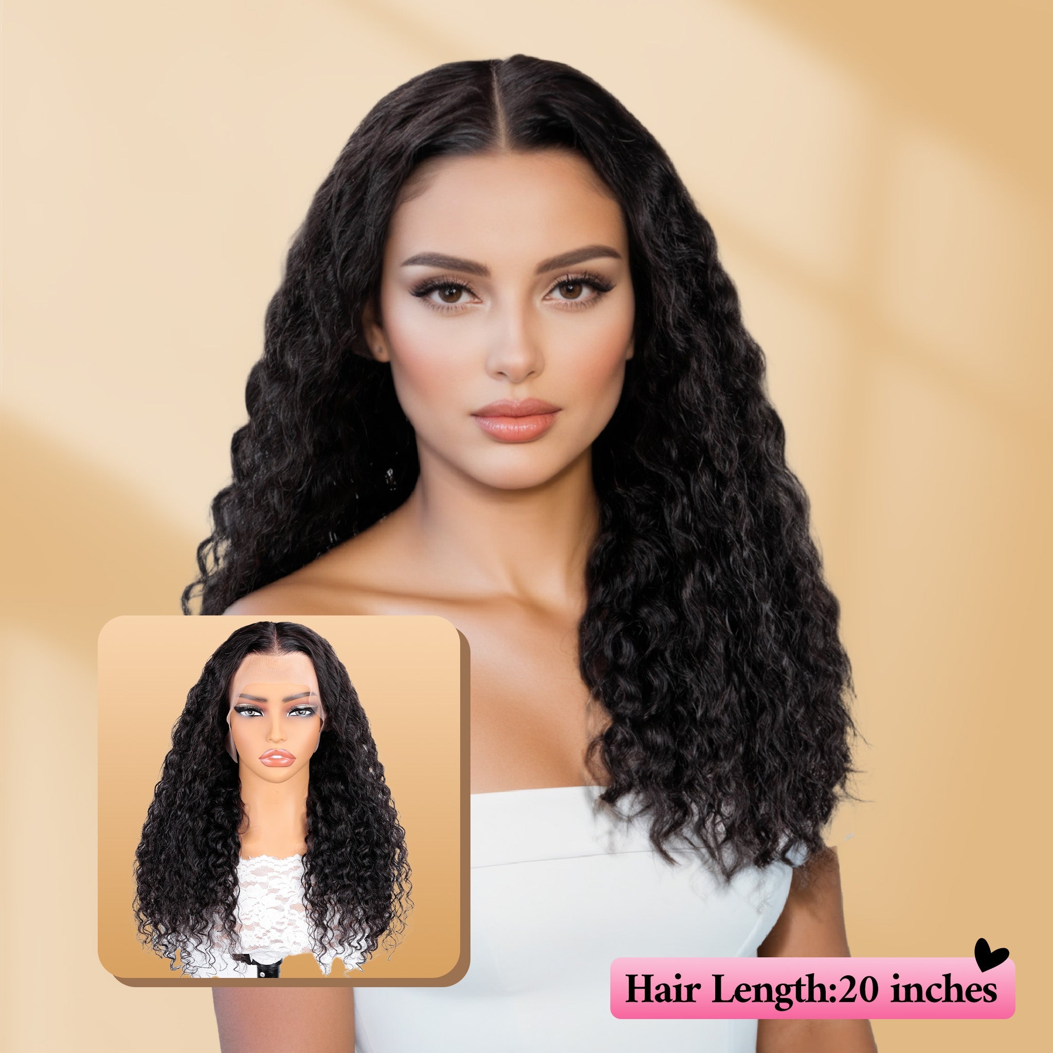 شعر مستعار مموج من شعر بشري حقيقي